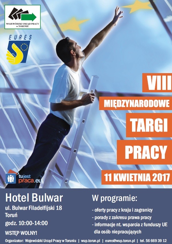 Plakat VIII Międzynarodowych Targów Pracy w Toruniu